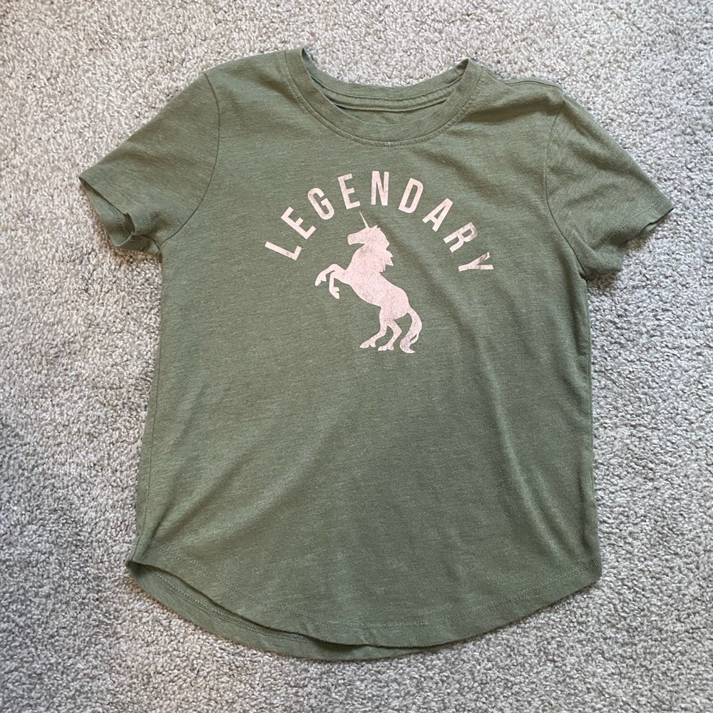 Old Navy girls green short sleeve shirt, small 6-7​​​​